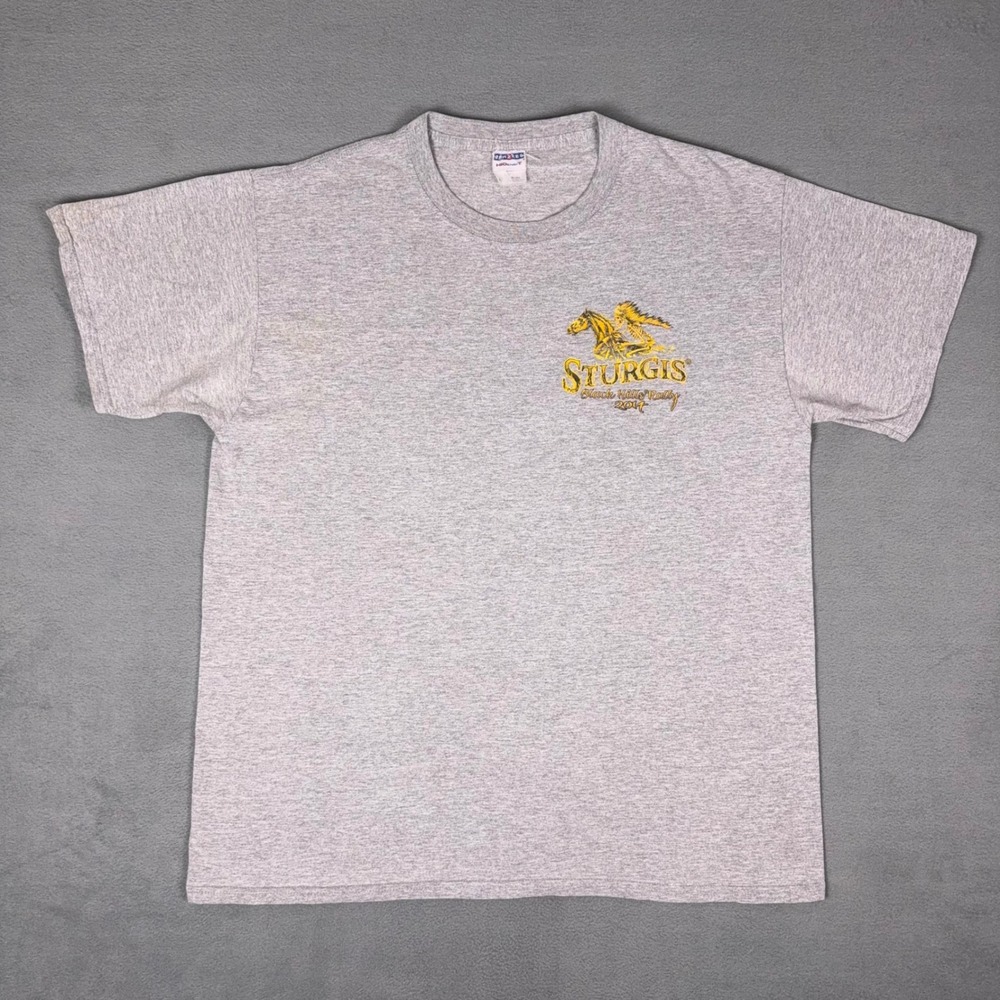 Jerzees Sturgis Black Hills Rally‎ 2014 74th Anniversary T-Shirt Mens Large Gray